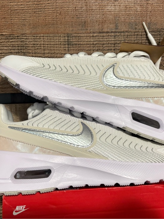 Nike Shoes - Nike Women’s White and Silver Air-Inspired Athletic Sneakers